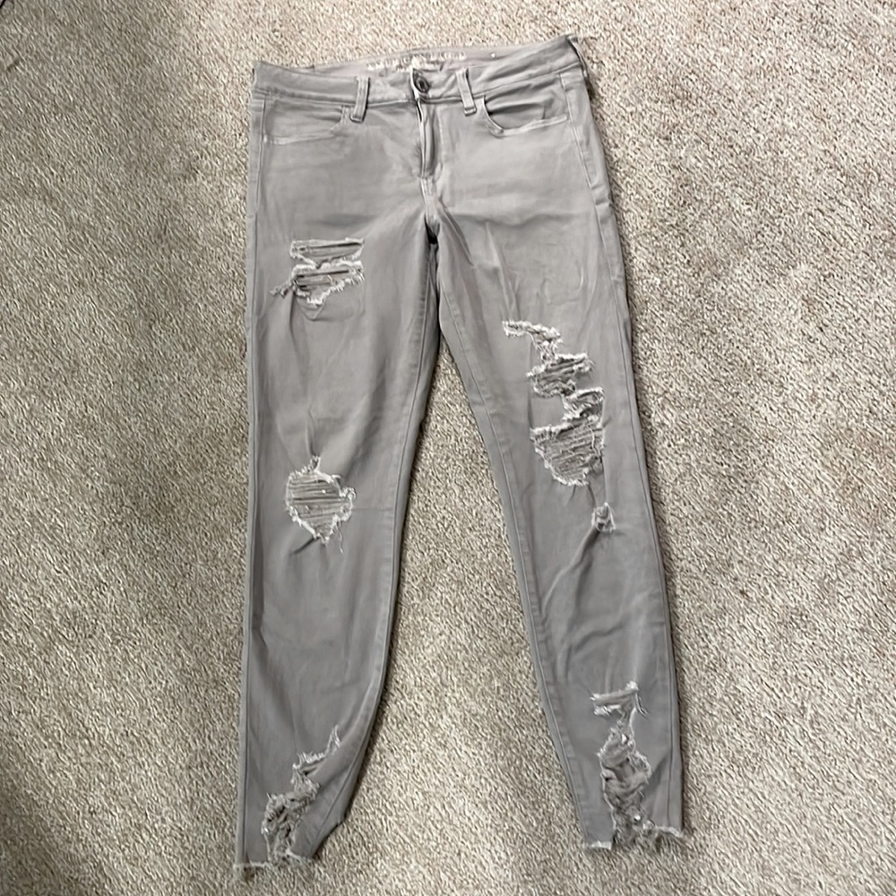 Gray American Eagle Jeggings